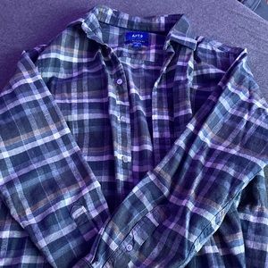 blue and brown flannel